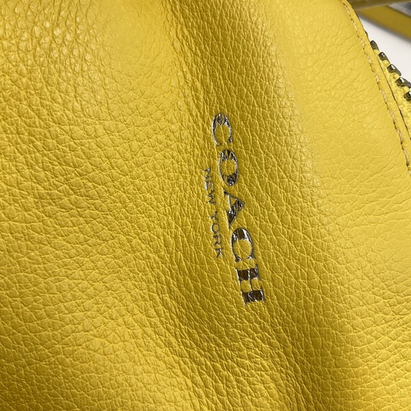 COACH BLEECKER MINI PRESTON LEMON YELLOW PEBBLED LEATHER SATCHEL - Picture 10 of 12